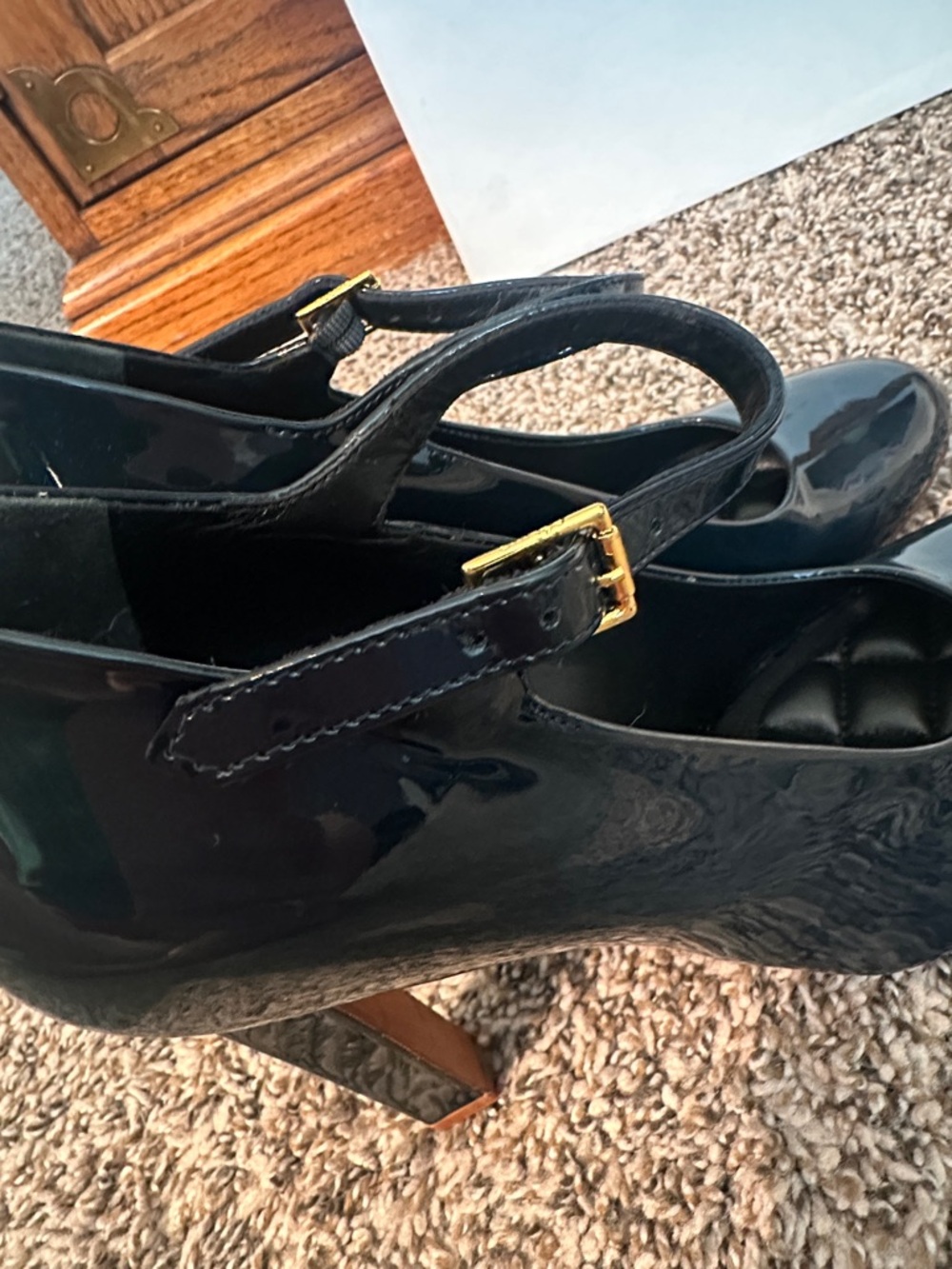 Celine Navy Patent Mary Jane Heels with box and dust bags  Size 37 - Picture 7 of 15